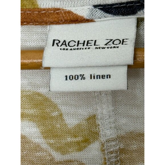 Rachel Zoe 100% Linen Plus Size 1X Floral 3/4 sleeve Scoop Neck Shirt Top - Picture 4 of 7